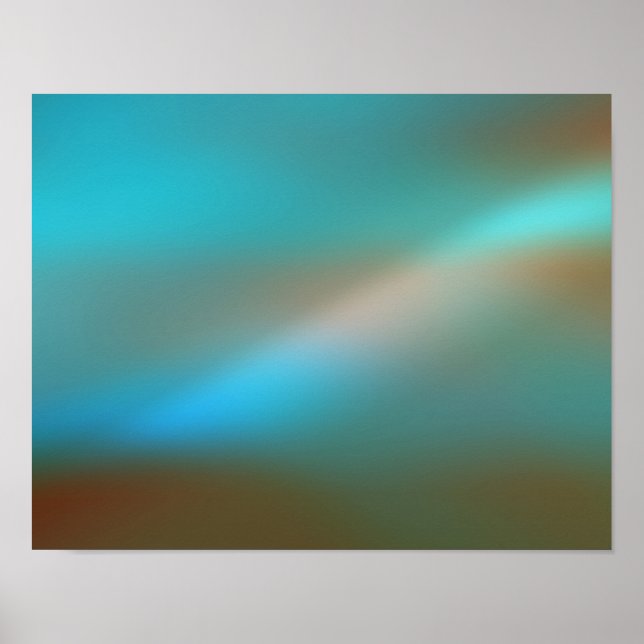 Poster Azul Aqua e Castanho Brilho #1 Abstrato (Frente)