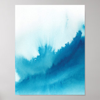 Poster Azul Aquarela
