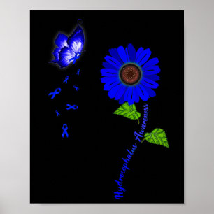 Poster Azul Borboleta Azul Fita de Girassol