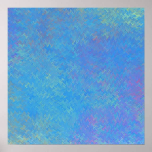 Poster Azul Brilhante Arte Mármore (Frente)