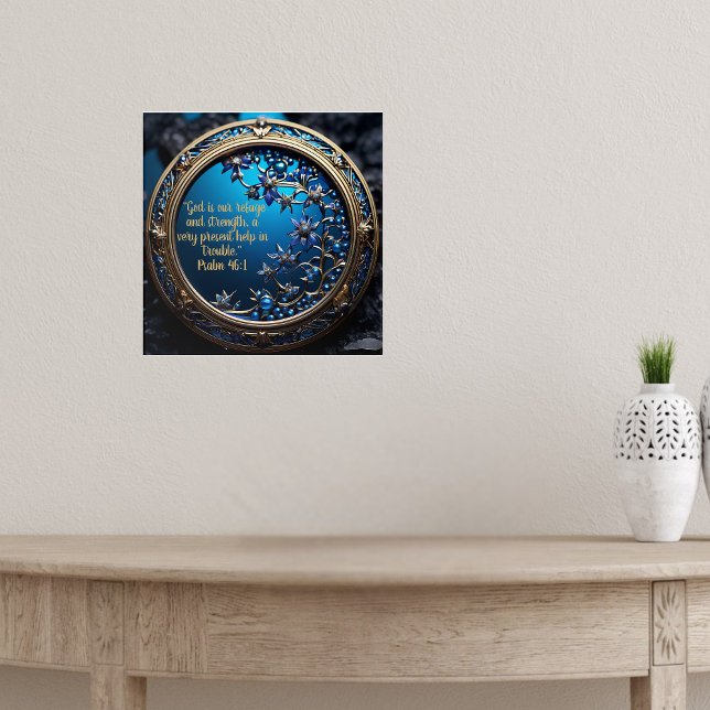 Poster Azul brilhante com Bíblia Dourada Verdadeiramente  (Criador carregado)