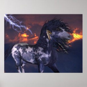 Poster Azul-Cavalo Louco