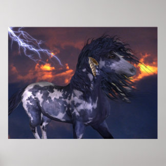 Poster Azul-Cavalo Louco