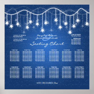 Poster Azul cintilante 2 das estrelas da carta do assento