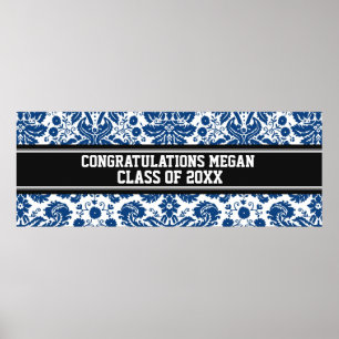 Poster Azul conhecido feito sob encomenda da bandeira da