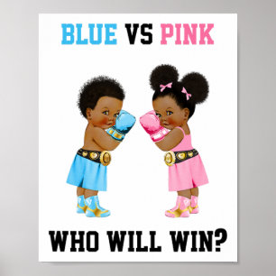 Poster Azul Cor-De-Rosa Quem Ganhará O Tema De Boxin