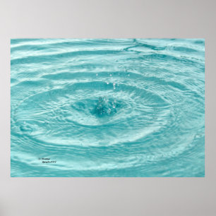Poster azul das ondas dos waterdrops