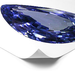 Poster Azul de apphire em forma de pera