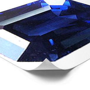 Poster Azul de apphire retangular