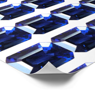 Poster Azul de apphire retangular
