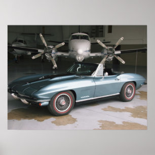 Poster azul de Chevrolet Corvette