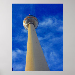 Poster azul de fernsehturm berlin