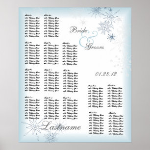 Póster Azul de gelo da carta do assento do casamento do