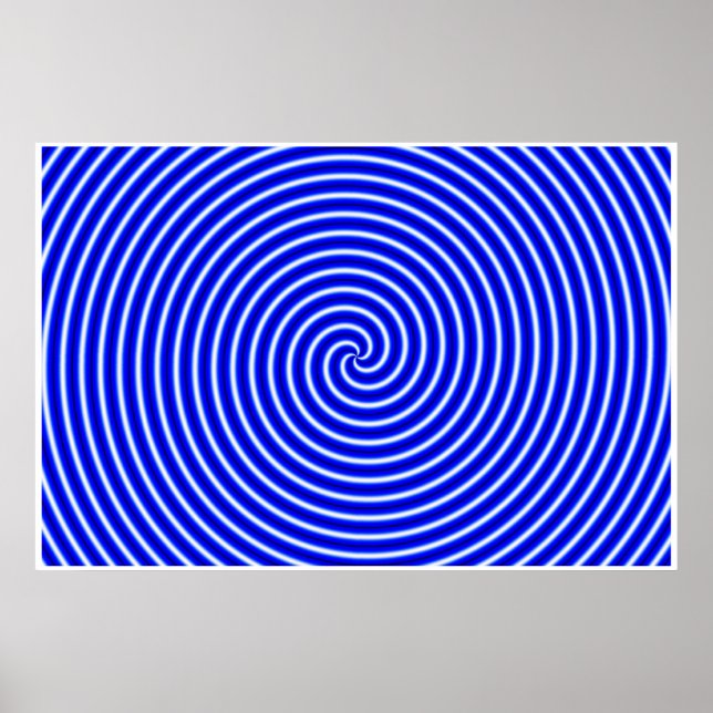 Póster Azul de hipno de ilusão óptica (Frente)