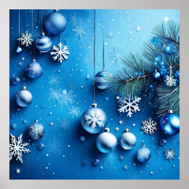 Poster Azul de Natal (Frente)