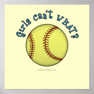 Póster Azul de Softball-Sky