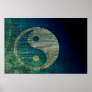 Poster azul de Yin Yang