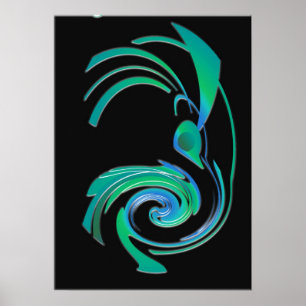 Póster Azul do cuco terrestre australiano