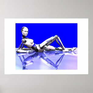 Póster Azul do Cyborg