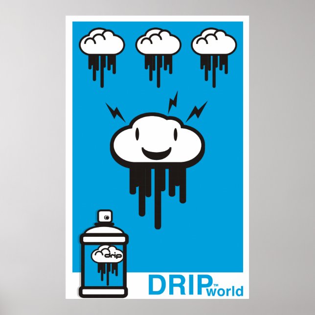 Póster Azul do Mundo de Drives (Frente)