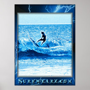 Poster azul do relâmpago