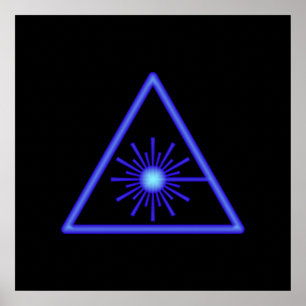 Poster azul do símbolo do laser