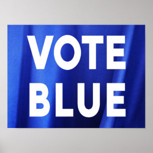 Poster Azul do voto na eleição de seda azul da foto