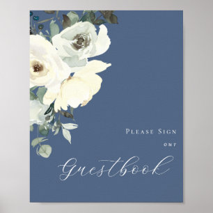 Poster Azul e Branco - Símbolo Azul do Guestbook