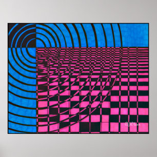 Póster Azul e cor-de-rosa, AJOlson