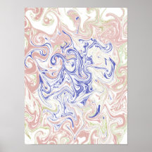Azul Elegante e Rodopio de Mármore Abstrato em Ros
