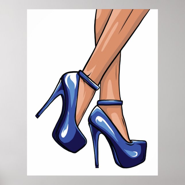 Poster azul-estiletto (Frente)