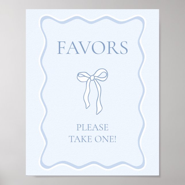 Poster Azul Favor de Lembrete Chá de Panela de Noiva (Frente)