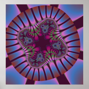 Poster azul feito sob encomenda da flor de