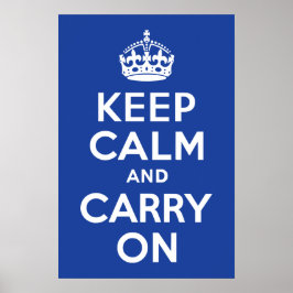 Poster Azul Fique Calmo e Continue