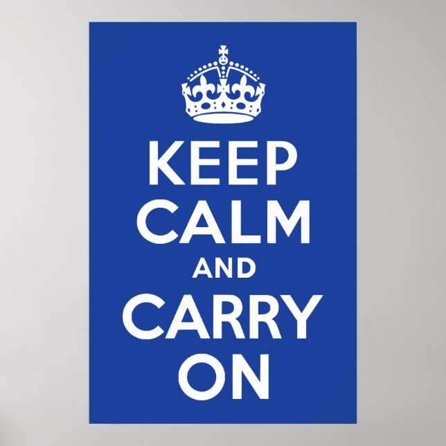 Poster Azul Fique Calmo e Continue (Frente)