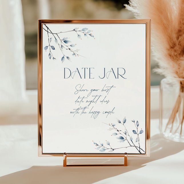 Poster Azul Floral de inverno Data Botânica Jar (Criador carregado)