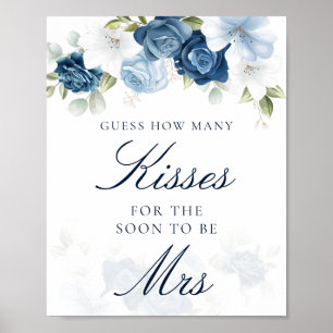 Poster Azul Floral Quantos Jogo de Chá de panela de Kisse