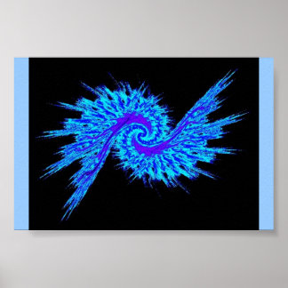 Póster Azul Galáxia Espiral