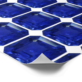 Poster Azul Gemstone Sapphire Quadrado