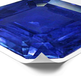Poster Azul Gemstone Sapphire Quadrado