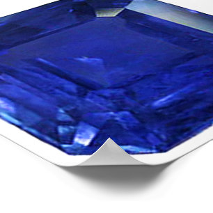 Poster Azul Gemstone Sapphire Quadrado