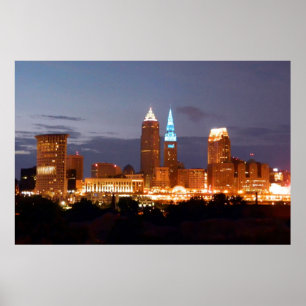 Poster azul legal de Cleveland Ohio (nenhum texto)