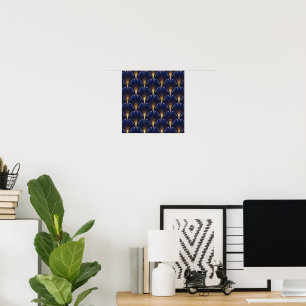 Poster Azul marinho e dourado art déco