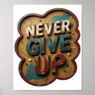 Poster Azul Moderno NUNCA DESISTA