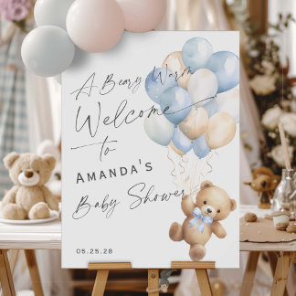 Poster Azul Moderno Podemos Esperar O Sinal De Boas-Vinda