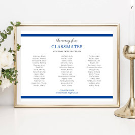 Poster Azul Na Memória De Nossa Reunião Escolar De Aulas