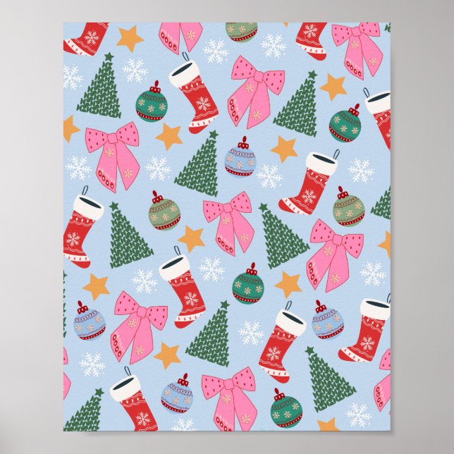Poster Azul-Natal bonito (Frente)