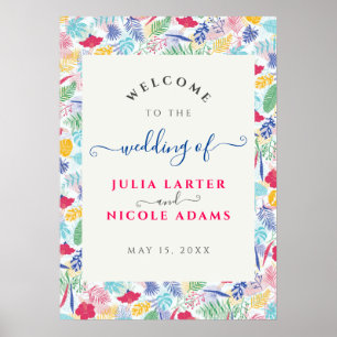 Poster Azul Naval Rosa Selvagem Floresta Evergreen Casame