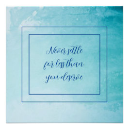 Póster Azul Nunca Se Adapta Para Poster menos brilhante