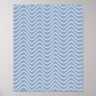 Poster Azul-padrão-chave da linha mínima